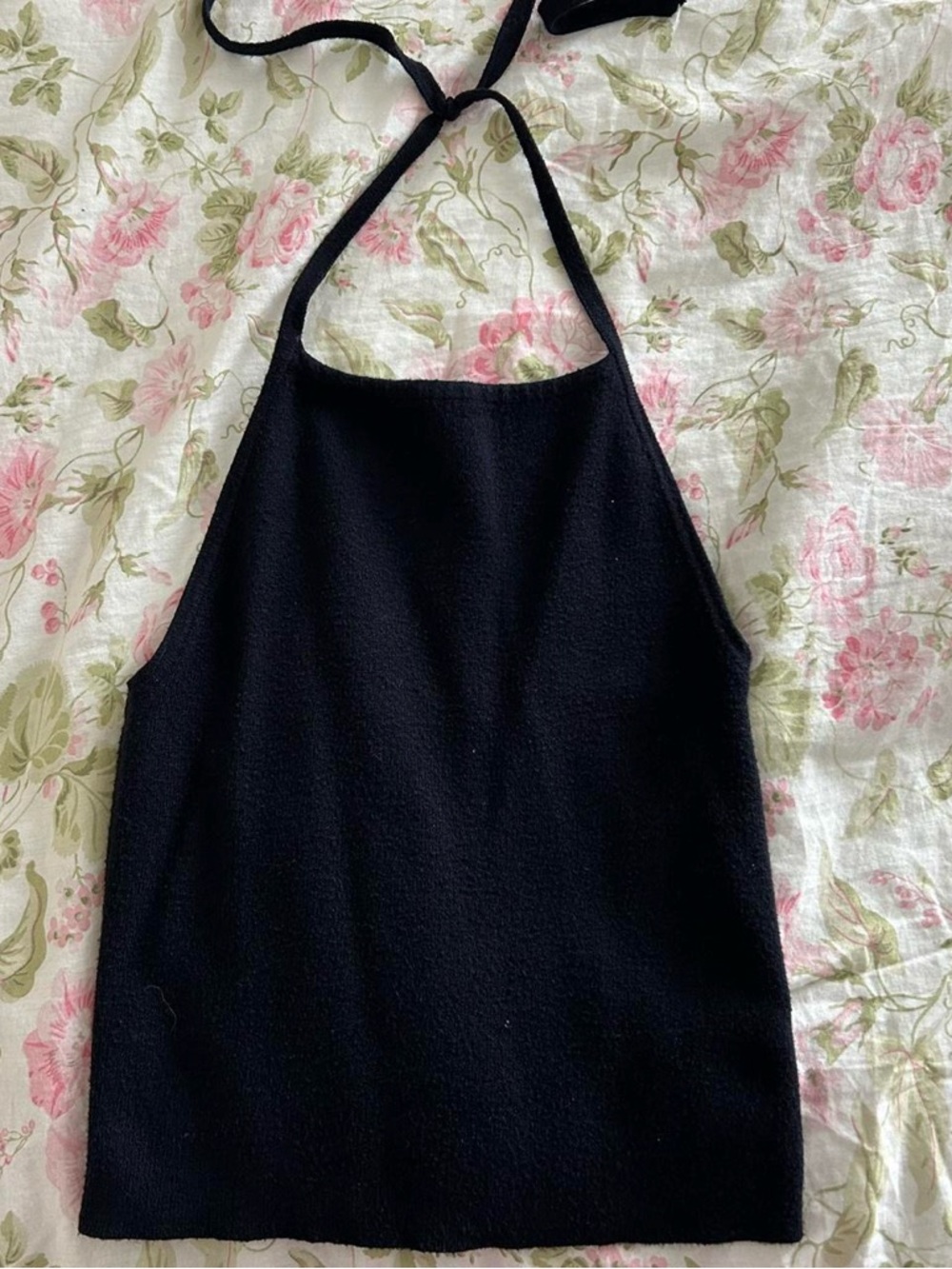 Black/Navy Halter Knit Tank Top